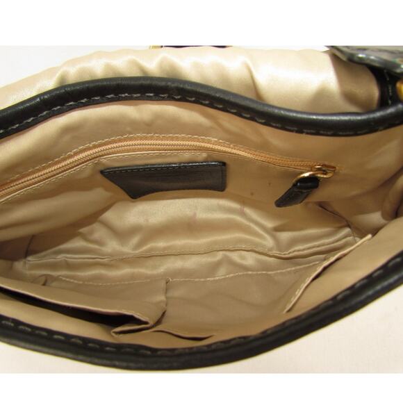 Authentic Coach Signature Black Leather Trim Flap Bag - Picture 7 of 7